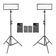 Neewer 2 Packs Bi-Color Slim LED Video Light with Stand Photography Lighting Kit  for Smartphone Youtube Makeup Video Studio 2024 - buy cheap