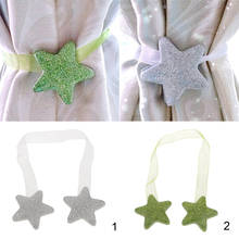 2 Set Curtain Buckle Magnetic Tie Back Holder Star Curtain Broach Silver 2024 - buy cheap