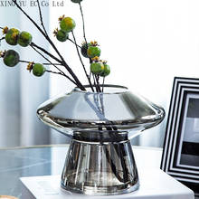 Vaso de vidro moderno minimalista galvanizado, arranjo de flores secas para sala de estar, decoração de casa estilo nórdico 2024 - compre barato