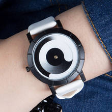 Новинка 2020, креативные вращающиеся часы, женские наручные часы с кожаным ремешком, кварцевые часы для мужчин и женщин, спортивные часы, модные часы Relogio 2024 - купить недорого