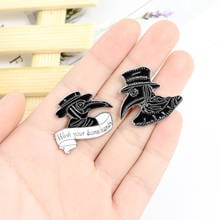 Explosion Cartoon Enamel Pin Black Crow Humanoid Creative Brooch Pin Denim Bag Wild Accessories Shirt Lapel pins 2024 - buy cheap