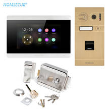 Homsecur 4 fio ahd vídeo porta entrada telefone sistema de chamada com caixa de correio vídeo impressão digital desbloquear câmera ip65 BC061HD-G + BM715HD-S 2024 - compre barato