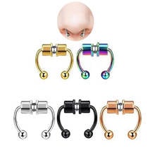 New Surgical steel Fake Piercing Nose Ring Hoop Septum Rings Fashion Magnetic Fake Piercing Jewelry 2024 - buy cheap