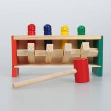 Brinquedo de percussão das crianças de madeira batendo banco com martelo crianças pré-escolar brinquedos combinação porca do bebê brinquedo de aniversário presente 2024 - compre barato