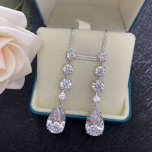 Original 925 sterling silver 3ct Diamond Dangle Earring Jewelry Party Wedding Drop Earrings for Women Bridal Engagement Bijou 2024 - buy cheap