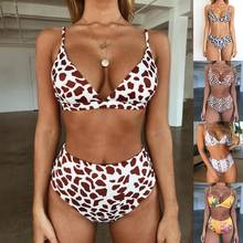 2020 Women Bikini Sets Leopard Sexy Swim Wear Snake Print Padded Woman Swimsuits High Waist Bathing Suits Push Up Beachwear 2024 - buy cheap