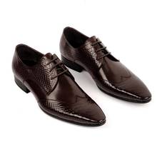 Классические мужские туфли с острым носком, Дерби, свадебные туфли, натуральная кожа, со змеиным узором, на шнуровке, обувь для офиса и работы, черные, 37-45 2024 - купить недорого