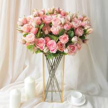Rosas de simulación para decoración de fiestas, ramo de flores artificiales de 7 cabezas, estilo europeo, 1 Uds. 2024 - compra barato