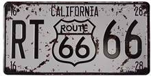 California RT Route 66 United States,Retro Vintage Auto License Plate Tin Sign Embossed Tag Size Home Pub Bar Decor 2024 - buy cheap