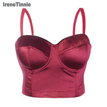 Irene tinnie top feminino clássico com bojo, sexy, charmoso, push up, busto com sutiã, plus size, para festas e clube 2024 - compre barato