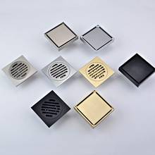 Brush gold Floor Drain Brass floor Invisible drain Anti insect anti odor drain  bathroom Outdoor floor Black 10cmx10cm 2024 - buy cheap