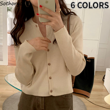 Cardigan Women Vintage Casual Korean Fashion All-match Chic Simple Solid Harajuku Streetwear Loose Woman Pink Ins Cardigans New 2024 - buy cheap