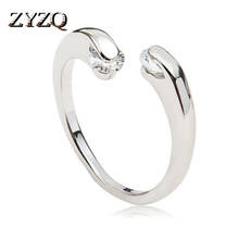 Zyzq anéis ajustáveis banhados a prata, elegantes, minúsculos, pedra de zircônio cúbico, acessórios direto da fábrica, acessórios diários 2024 - compre barato