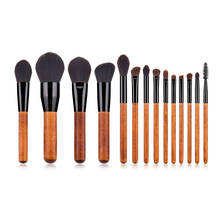 14 unids/lote pinceles de maquillaje conjunto mango de madera para mezcla de bases de sombra de ojos frente labios cara Kit de brochas de maquillaje 2024 - compra barato