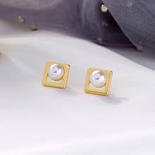 New Arrival Simple Design Stud Earring Fashioin Cute Acrylic Pearl Earring For Women Handmade Appointment Date Gift Jewelry 2024 - buy cheap