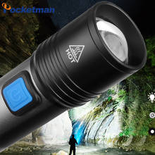 Lanterna de led recarregável usb, bateria de lítio 1200mah t6, led, à prova d'água, iluminação de acampamento, com zoom 2024 - compre barato