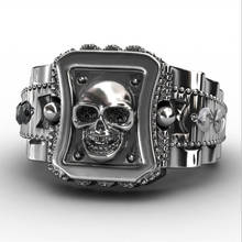 FDLK-anillos de calavera con detalle Punk gótico para hombres, joyería Retro, esqueleto, diablo, anillo masculino, calaveras de carburo, joyería 2024 - compra barato