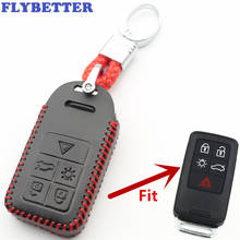 FLYBETTER 5Button Keyless Entry Smart Leather Key Case Cover For Volvo S60/S80/V60/XC60/XC70/S60L/V40  L565 2024 - buy cheap