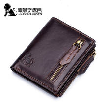 Brand Genuine Leather Men's Wallet Vintage Style Wallets For Men Cowhide Leather Cash Organizer Zipper Coin Purse Card Holder 2024 - buy cheap