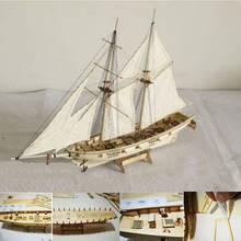 1 Set Model Wooden Sailboat Toys Sailing Model Assembling  Building Kits Ship Wooden Kit DIY Wood Crafts  Ship Kit Boat Toy Gift 2024 - buy cheap
