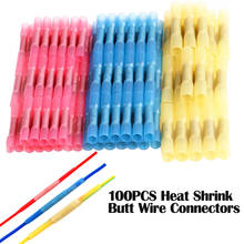 100/200PCS Insulatrd Heat Shrink Butt Connectors Waterproof Seal Electrical Wire Connector Splice Cable Crimp Terminal AWG 22-10 2024 - buy cheap