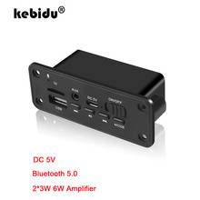 Kebidu-reproductor de MP3 para coche, placa decodificadora, altavoz de 2x3W, módulo de Radio FM de 5V, manos libres, Bluetooth 5,0, TF, USB, AUX, Audio 2024 - compra barato