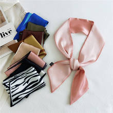 Lady Two-Color Dual-Use Small Silk Scarf Long Hair Tie Band Bag Handle Ribbon Fashion Women Skinny Scarf Neckerchief 2024 - buy cheap
