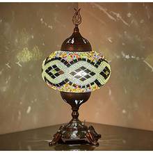 (15 цветов) Батарея работает мозаичная настольная лампа со встроенным светодиодный лампы, английский, марокканский ручной работы Мозаика Настольная лампа прикроватный настроение 2024 - купить недорого