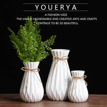 Vaso de cerâmica branco nórdico, acessório de decoração para casa, vaso de flores azul, casamentos, sala de estar 2024 - compre barato