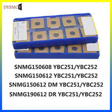 Torneado de cuchillas de carburo Original, para procesamiento de acero, SNMG150608, SNMG150612, SNMG190612 DM DR YBC251 YBC252, 10 Uds. 2024 - compra barato