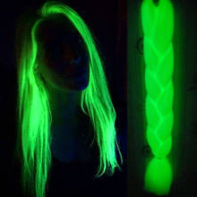 Neon Glowing Hair Florescent Light Braiding Hair Synthetic Jumbo Braids Shining Hair in the Darkness 24inch 100g 2024 - купить недорого