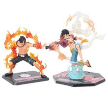 12CM Anime One Piece Figure Battle Edition Luffy Fire Fist Ace Doll On Top Of War Action Figure Doll Car Cake Decoration Toy 2024 - buy cheap