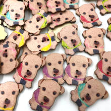 25 pcs Dog Natural Wooden Buttons For Needlework Scrapbooking 2 Holes Buttons Patchwork DIY Craft Sewing Accessories WB521 2024 - buy cheap