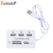 Kebidu 3 Ports USB Hub  With SD/MMC/TF/M2 Card Reader Hub Splitter HUB 2.0 For PC Laptop USB Disk Printer i8 Keyboard 2024 - buy cheap