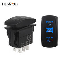 Herorider 12V 24V Winch In Winch Out Rocker Switch (ON) -OFF- (ON) 7 Pin Laser Blue Momentary Rocker Toggle Switch Led Blue 2024 - buy cheap