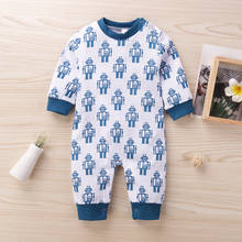 New Spring Fall Winter Baby Boy Clothes Robot Print Long Sleeve Baby Boy Romper Cotton Home Casual Baby Jumpsuit Pajamas 0-12M 2024 - buy cheap