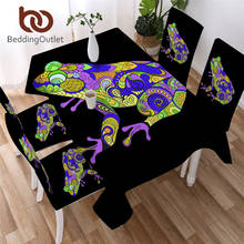 BeddingOutlet-Mantel de rana con estampado 3D de animales, mantel de mesa impermeable, decoraciones púrpuras para el hogar, 100x140, Paisley 2024 - compra barato