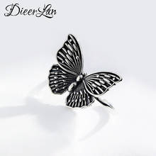 Personality Fashion Vintage New Large Butterfly Rings For Women Punk Thai Silver Resizable Rings 2024 - buy cheap