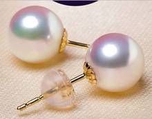 charming pair of AAA 10-11mm south sea round white pearl earring 2024 - buy cheap
