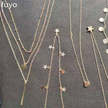 Vintage Multilayer Crystal Pendant Necklace Women Gold Color Beads Moon Star Choker Necklaces Collares Jewelry 2024 - buy cheap