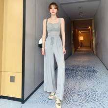 Gray Casual Party Women Suits Elegant Two Piece Pants Sets Summer Vest Strapless Short Top and Office Long Pants 2 Piece Set 2024 - buy cheap