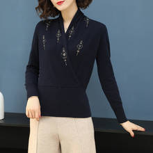 High Quality Autumn Winter Female Knitted Cashmere Slim Top Sweater Elegant Ladies Vintage Wool Pullover 2024 - buy cheap