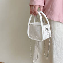 Bolsa feminina de couro sintético, bolsa de ombro pequena de couro com corrente e aba estilo vintage para mulheres 2024 - compre barato