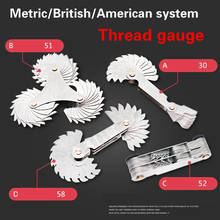 55/60 Deg Metric Inch American system Thread Plug Gauge Gear Tooth Screw Pitch Gauges Measuring Carbon Steel Center Measurement 2024 - buy cheap