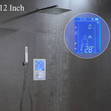 Rain Shower Panels Set Touchscreen Display Shower System Smart Thermostatic Mixer 12" Ultrathin Showerhead Bathroom Faucet Valve 2024 - buy cheap