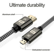 8K 60 Гц HDMI-совместимый кабель 2,1 микро адаптер позолоченный штекер-штекер видеокабель Ethernet для SLR камеры HD TV телефона планшета 2024 - купить недорого