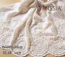 1yard Width: 130cm 2 Colors Stylish Cotton Embroidered Mesh Lace Garment Laces Trims Trimmings DIY Sewing Accessories(ss-937) 2024 - buy cheap