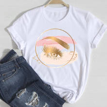 FIXSYS-camisetas con ojos de maquillaje para mujer, ropa de tendencia de los años 90, camiseta estampada, Top para mujer 2024 - compra barato