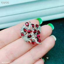 KJJEAXCMY boutique jewelry 925 sterling silver natural magnesium aluminum garnet girl ring net body new luxury leaf 2024 - buy cheap