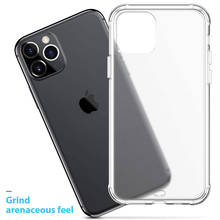 Capa transparente fosca para apple, à prova de choque, iphone 11 pro max xs x xr se 2 2020 8 plus 7 se2, cor sólida, com amortecedor 2024 - compre barato